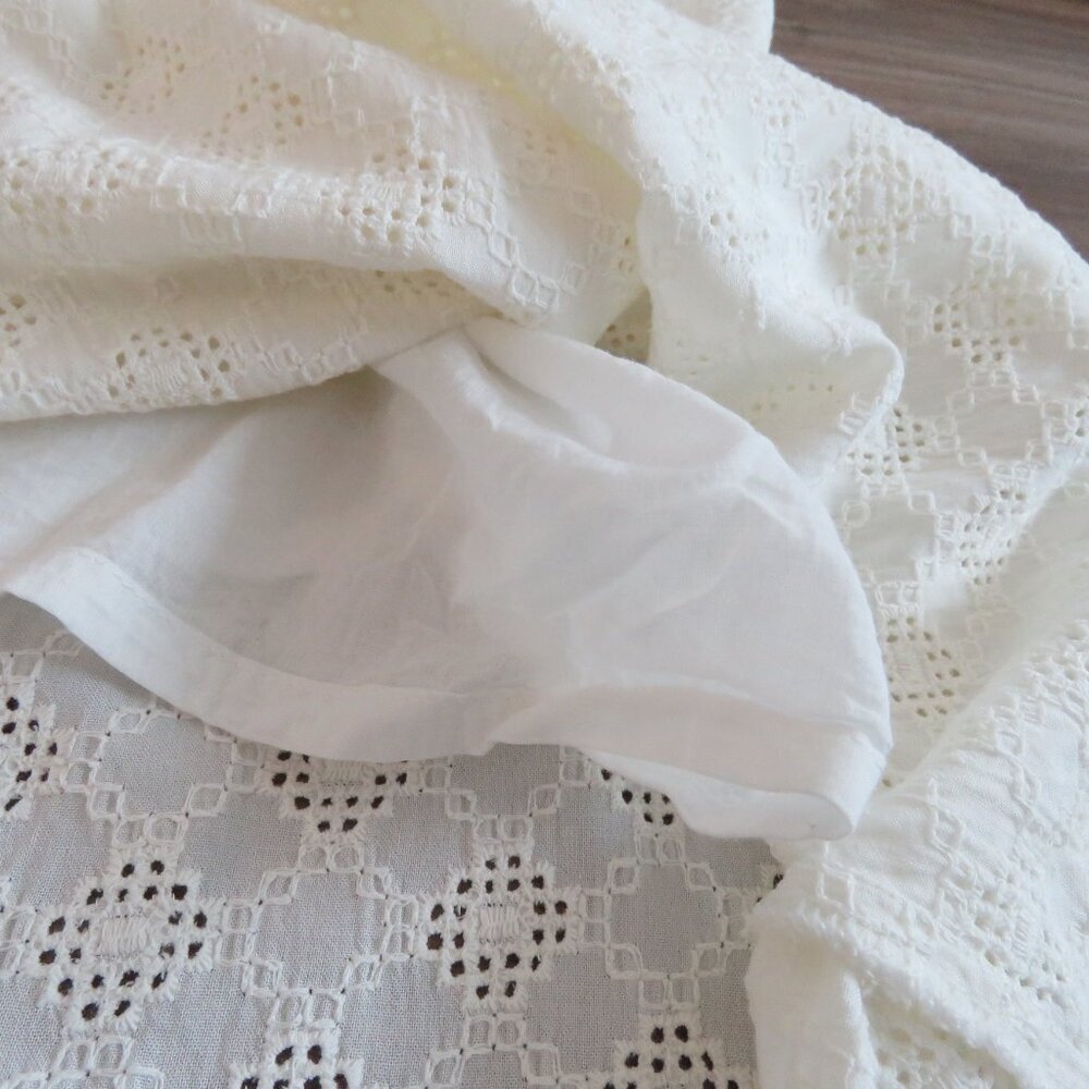 BEC + BRIDGE White Eyelet Lace Midi Skirt Coastal Neutral Boho - Size US 4 - Picture 13 of 14
